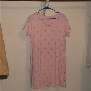 Pink Sleep Dress Palm tree
